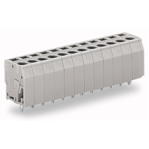 Press-In PCB Terminal Block, 2.5 mm&sup2; Pin Spacing 5 mm 8-Pole Gray