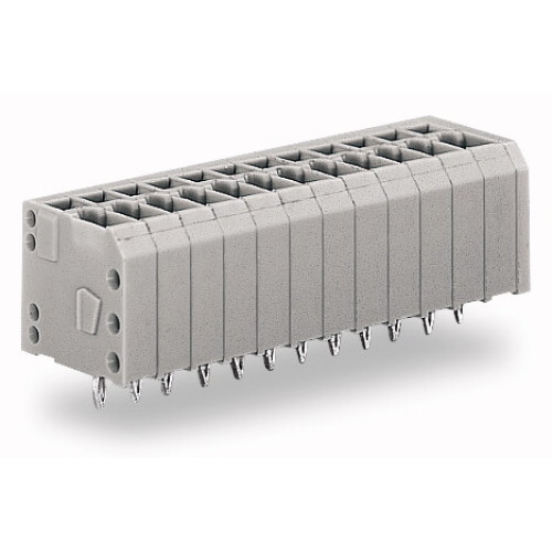 Press-In PCB Terminal Block, 1.5 mm&sup2; Pin Spacing 3.5 mm 3-Pole Gray