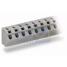 PCB Terminal Block, 2.5 mm&sup2; Pin Spacing 7.5/7.62 mm 16-Pole Gray