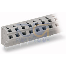 2-Conductor PCB Terminal Block, 2.5 mm&sup2; Pin Spacing 7.5/7.62 mm 5-Pole Gray