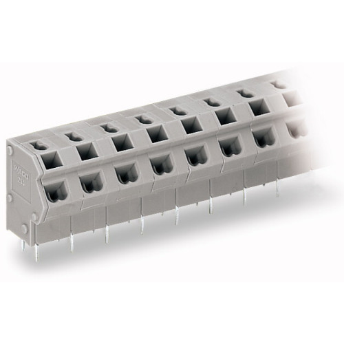 2-Conductor PCB Terminal Block, 2.5 mm&sup2; Pin Spacing 7.5/7.62 mm 5-Pole Gray