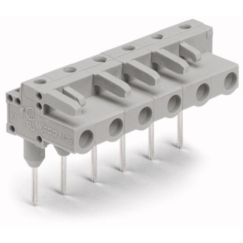 Female Connector, With Angled, Long Contact Pins 3-Pole Gray