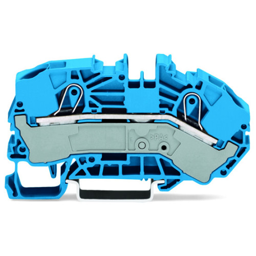 2-conductor supply terminal blocks for distribution boxes, 16 mm&sup2;, side and center marking, blue