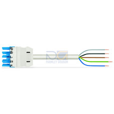 pre-assembled connecting cable, Eca, Socket/open-ended, blue