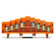 4-level same potential terminal block, without locking clips, all clamping units internally commoned, light gray