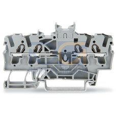 Double potential terminal block, 2.5 mm&sup2;, with double, center marker slot, gray