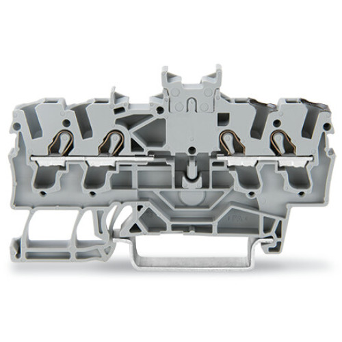 Double potential terminal block, 2.5 mm&sup2;, with double, center marker slot, gray
