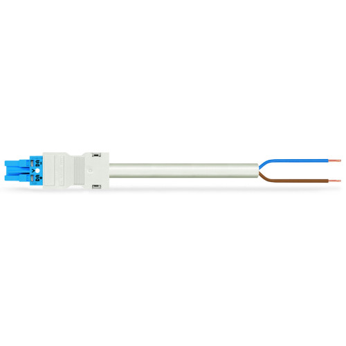 pre-assembled connecting cable, Eca, Socket/open-ended, blue
