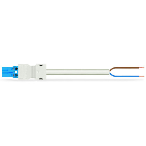 pre-assembled connecting cable, Eca, Plug/open-ended, blue