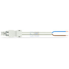 pre-assembled connecting cable, Eca, Socket/open-ended, white