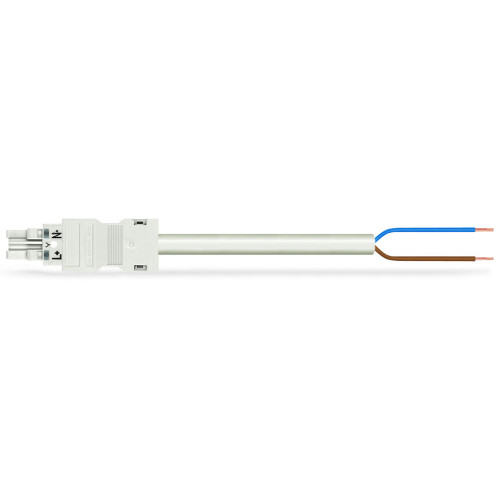 pre-assembled connecting cable, Eca, Socket/open-ended, white