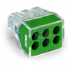 PUSH WIRE&reg; connector for junction boxes, for solid and stranded conductors, max. 2.5 mm&sup2;, transparent