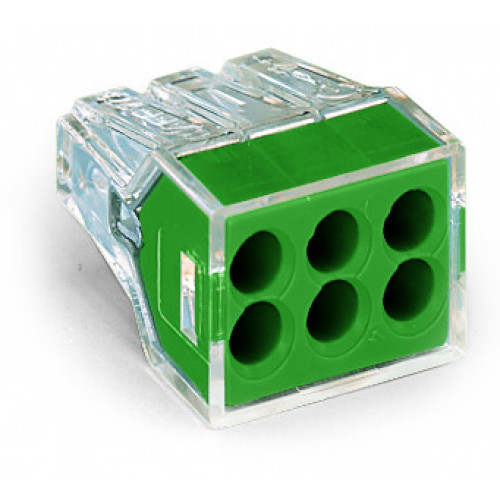 PUSH WIRE&reg; connector for junction boxes, for solid and stranded conductors, max. 2.5 mm&sup2;, transparent