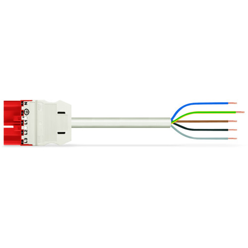 pre-assembled connecting cable, Eca, Plug/open-ended, red