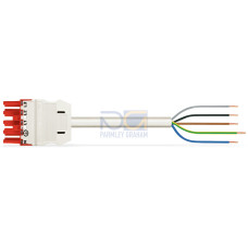 pre-assembled connecting cable, Eca, Socket/open-ended, red