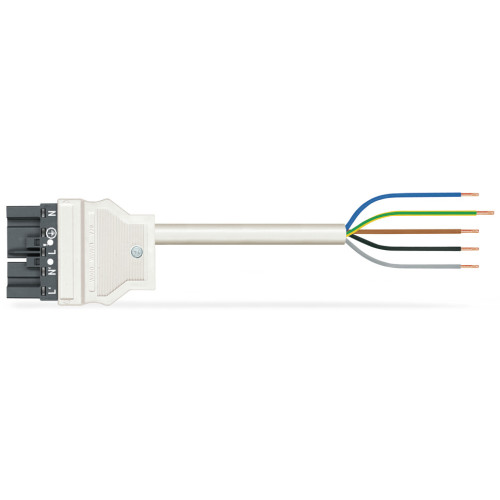 pre-assembled connecting cable, Eca, Plug/open-ended, dark gray