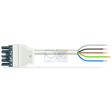 pre-assembled connecting cable, Eca, Socket/open-ended, dark gray