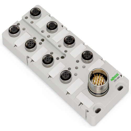 M12 sensor/actuator box, 8-way, 4-pole
