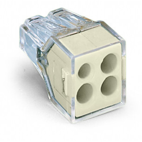 PUSH WIRE&reg; connector for junction boxes, for solid and stranded conductors, max. 2.5 mm&sup2;, transparent