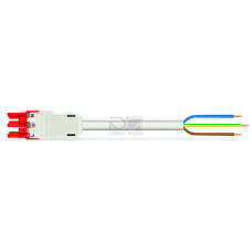 pre-assembled connecting cable, Eca, Socket/open-ended, red