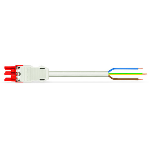 pre-assembled connecting cable, Eca, Socket/open-ended, red