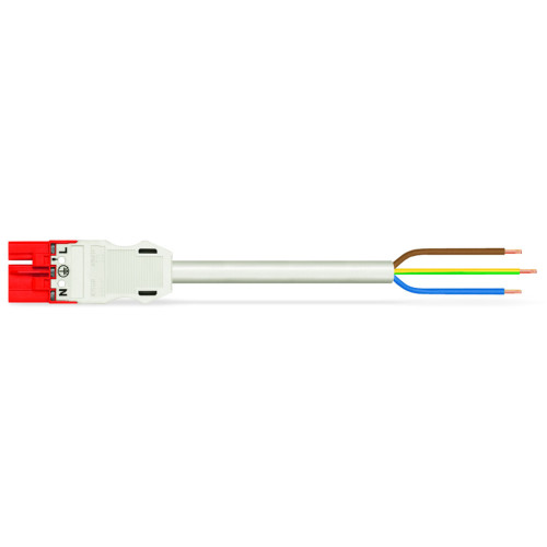 pre-assembled connecting cable, Eca, Plug/open-ended, red