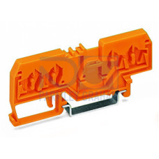 Spacer of same profile, suitable for 4-conductor terminal blocks of horizontal type, orange