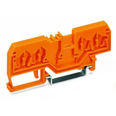 Spacer of same profile, suitable for 4-conductor terminal blocks of horizontal type, orange