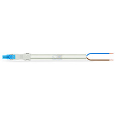pre-assembled connecting cable, Eca, Socket/open-ended, blue