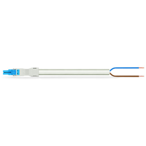 pre-assembled connecting cable, Eca, Socket/open-ended, blue
