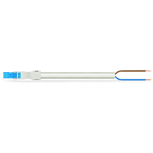 pre-assembled connecting cable, Eca, Plug/open-ended, blue