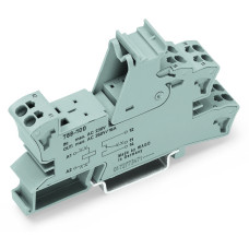 Relay socket, 1 changeover contact, for 15 mm basic relays, gray
