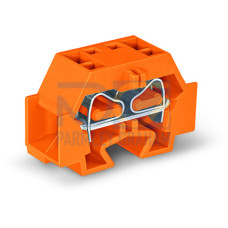 4-conductor terminal block, without push-buttons, with fixing flange, orange