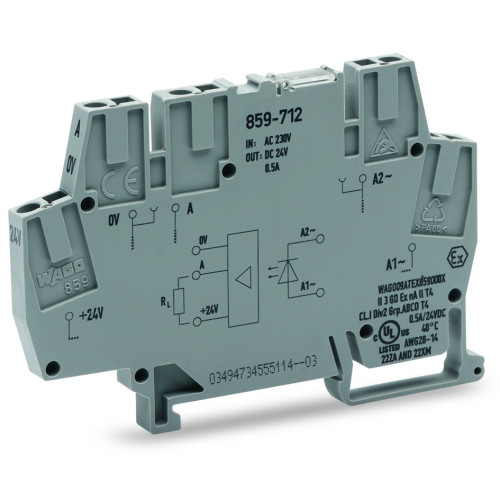 Optocoupler module, Nominal input voltage: 230 VAC, Output voltage range: 15  30 VDC, gray