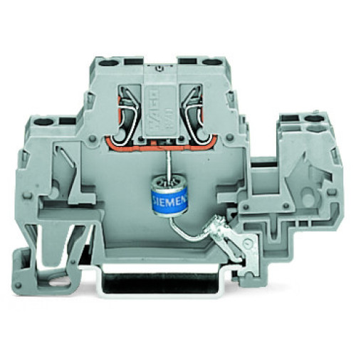 Component terminal block, double-deck, with gas-filled surge arrester, gray