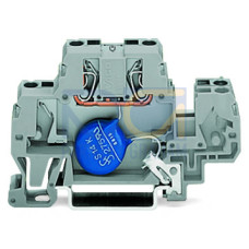 Component terminal block, double-deck, with varistor, gray