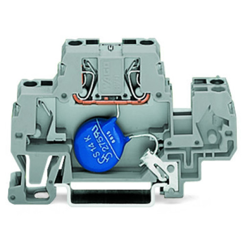 Component terminal block, double-deck, with varistor, gray