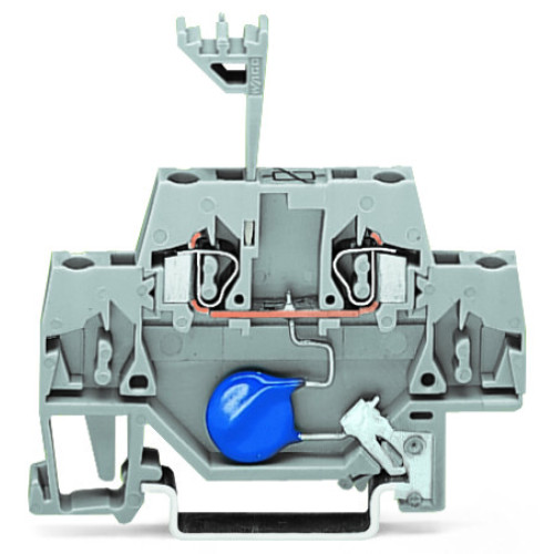 Component terminal block, double-deck, with varistor, gray