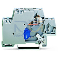 Component terminal block, double-deck, with end plate, gray