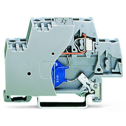 Component terminal block, double-deck, with end plate, gray