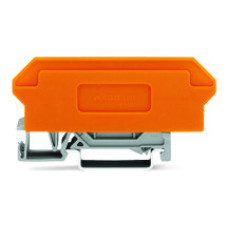 Terminal Block For Pluggable Modules, Orange Separator Plate With 4-Conductor Terminal Blocks Gray