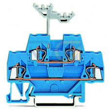 Double-deck terminal block, Through/through terminal block, suitable for Ex i applications, blue/blue