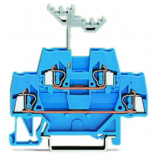 Double-deck terminal block, Through/through terminal block, suitable for Ex i applications, blue/blue