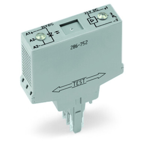 Optocoupler module, Nominal input voltage: 24 VDC, Output voltage range: 20  30 VDC, gray