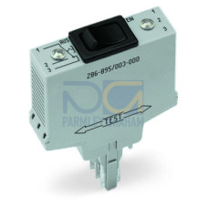 Switching module, with changeover rocker switch, Switching voltage: 250 VAC, gray