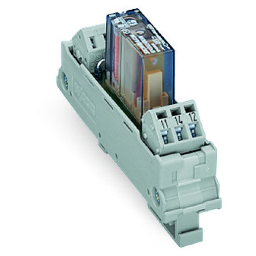 Bistable relay module, Nominal input voltage: 24 VDC, 1 changeover contact, gray