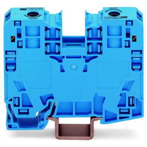 2-conductor through terminal block, 35 mm&sup2;, lateral marker slots, blue