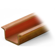 Copper carrier rail, 35 x 15 mm, 2.3 mm thick, copper-colored