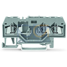3-conductor carrier terminal block, for DIN-rail 35 x 15 and 35 x 7.5, 2.5 mm&sup2;, gray