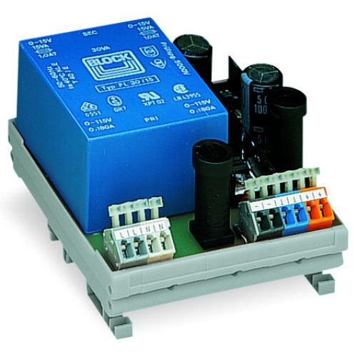 stabilized power supply, Input voltage: 230 VAC, &plusmn;15 VDC output voltage